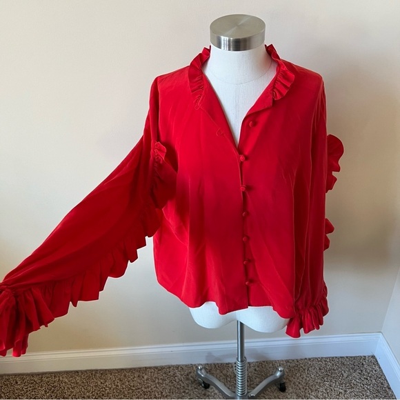 Alexis Rocio 100% silk ruffle blouse 17626 - Picture 10 of 16